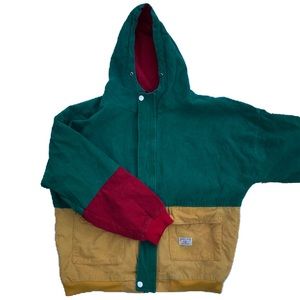 -Vintage Style Colorblock Corduroy Jacket-